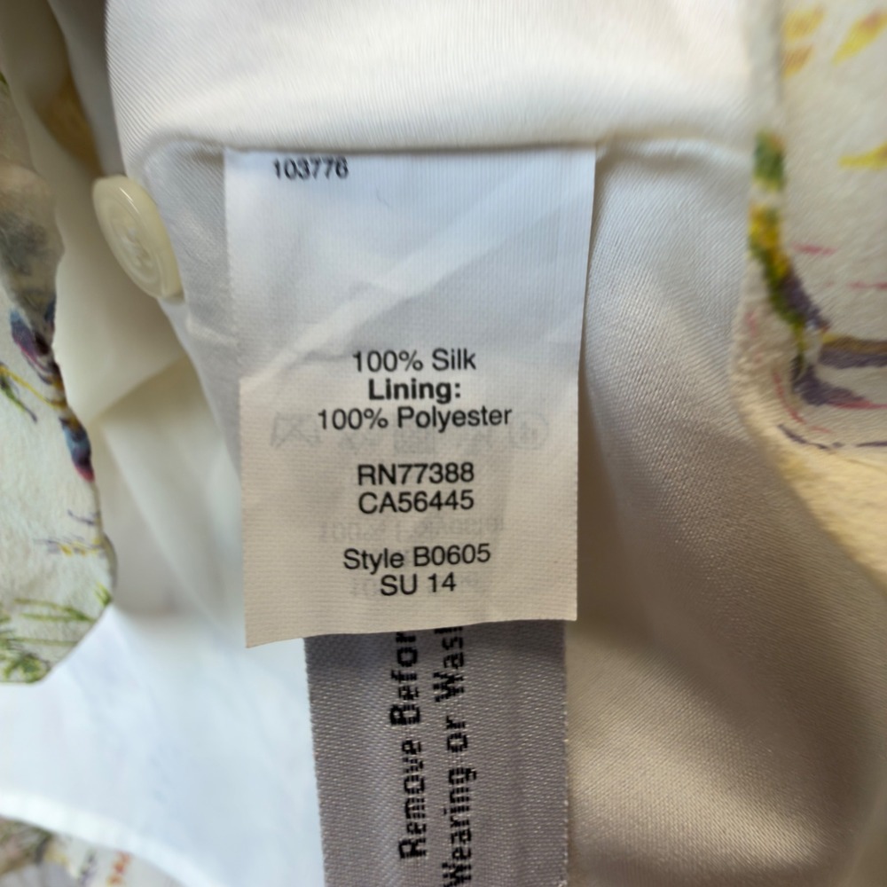 Madewell Silk Wildflower Pintuck Ruffle Dress Cottage core cream Floral 6 - Picture 7 of 8